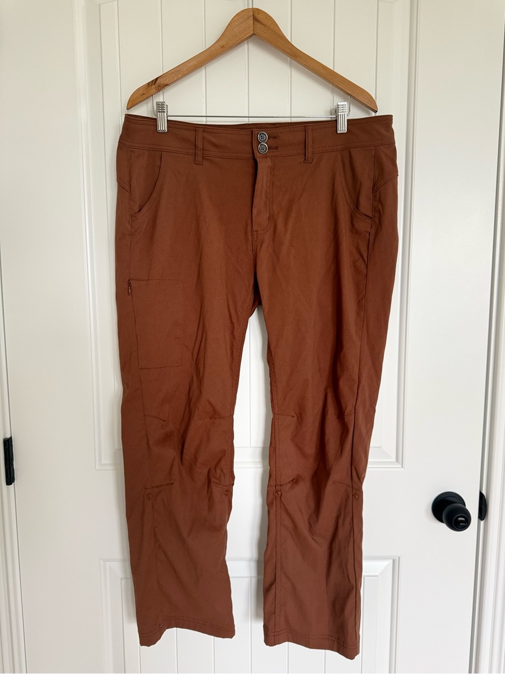 prAna Halle Hiking Pants Brown Stretch Zion Mid-Rise Roll-Up Straight Leg 16 - Picture 3 of 13